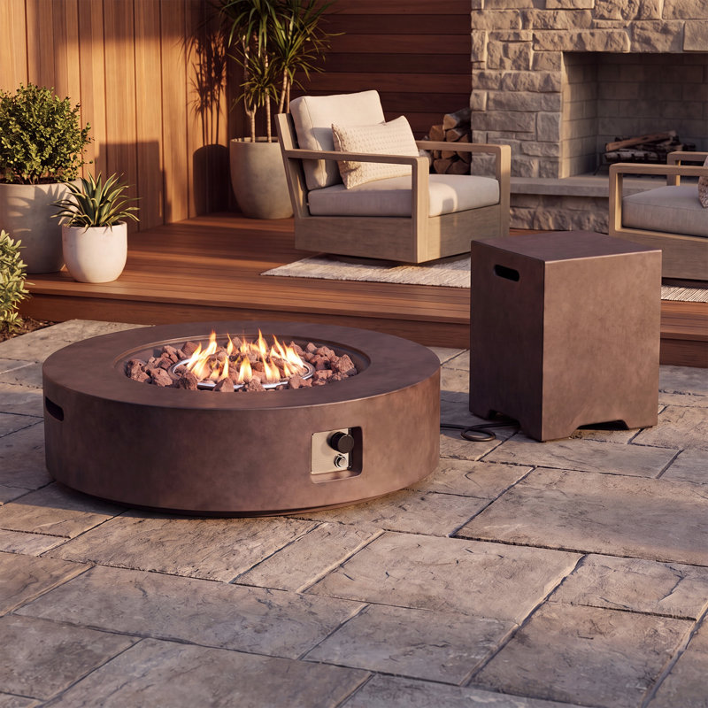 Table de foyer d'extérieur au propane Shade, Bronze foncé