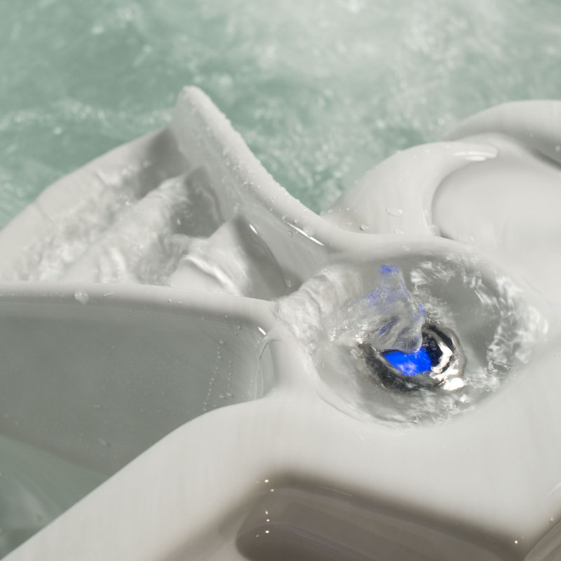 Redwood 7-Person Square Hot Tub with 100 Jets and LED Lighting
