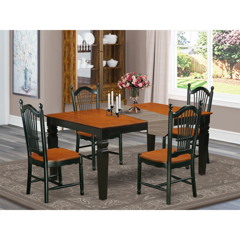 ensemble de salle à manger Belcourt, Noir / Cerisier, 7 (1 table + 6 chaises)
