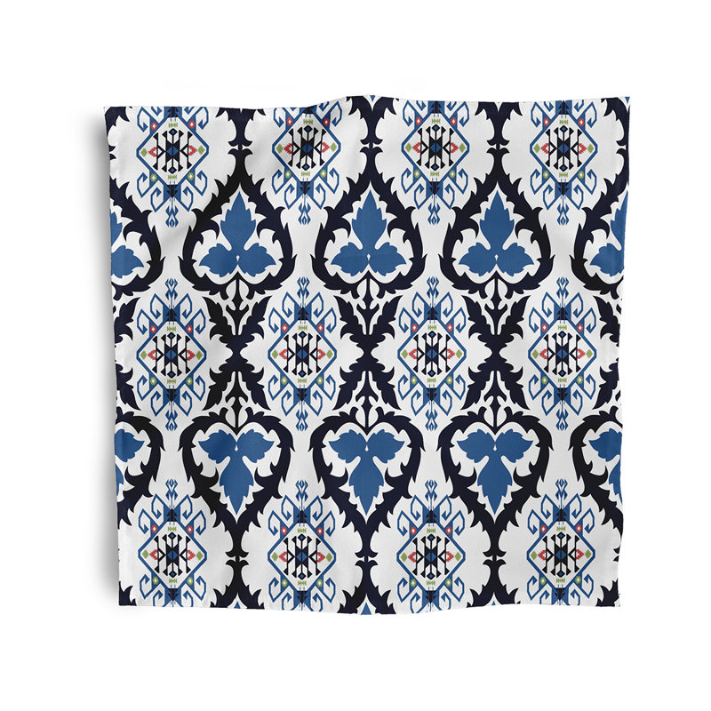 Arsheen Polyester Ikat Square Napkin, Navy