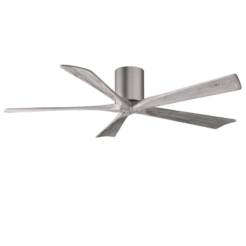 Ventilateur à pales encastré 5 pales Irene, Finition du boîtier du ventilateur, Étain brossé, Ton bois de grange