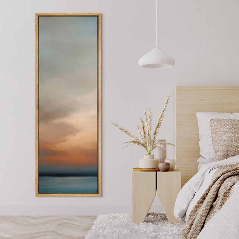 «Cloud Sky», impression sur toile encadrée - Paysage de plage pour décoration murale moderne, Naturel, H 60 po x l 20 po