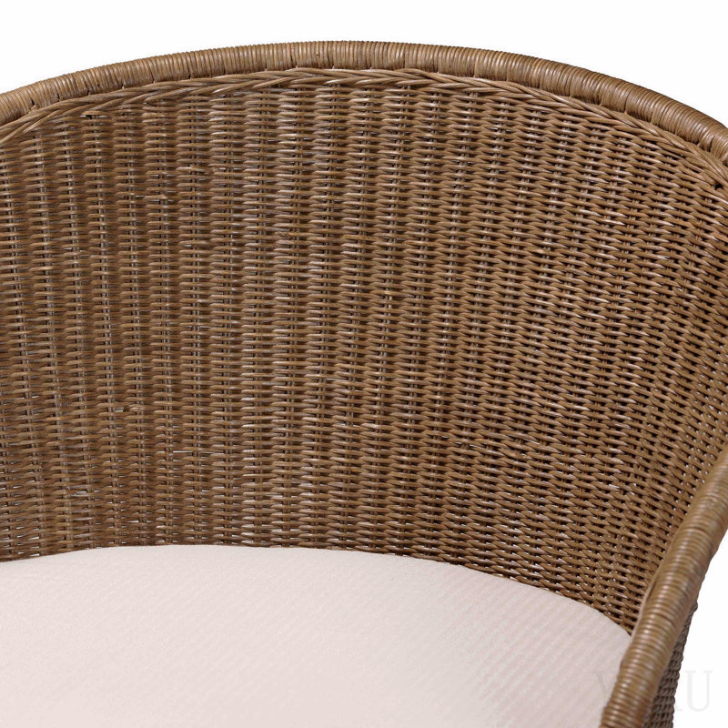 Fauteuil d'appoint bohémien en rotin gris délavé