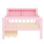 Lit simple rose avec base solide et options de rangement pour la tête de lit dans un compartiment de fabrication sécuritaire-3961793