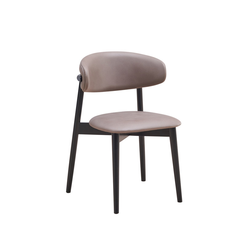 Ensemble de 2 chaises d'appoint en microfibre polie et finition noire Lanae