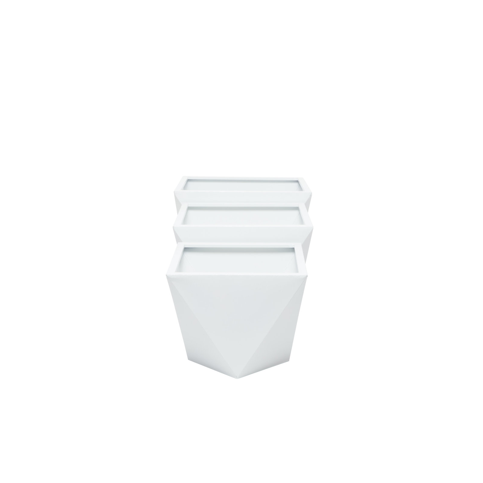 Esma Metal Planter - Set of 3, White