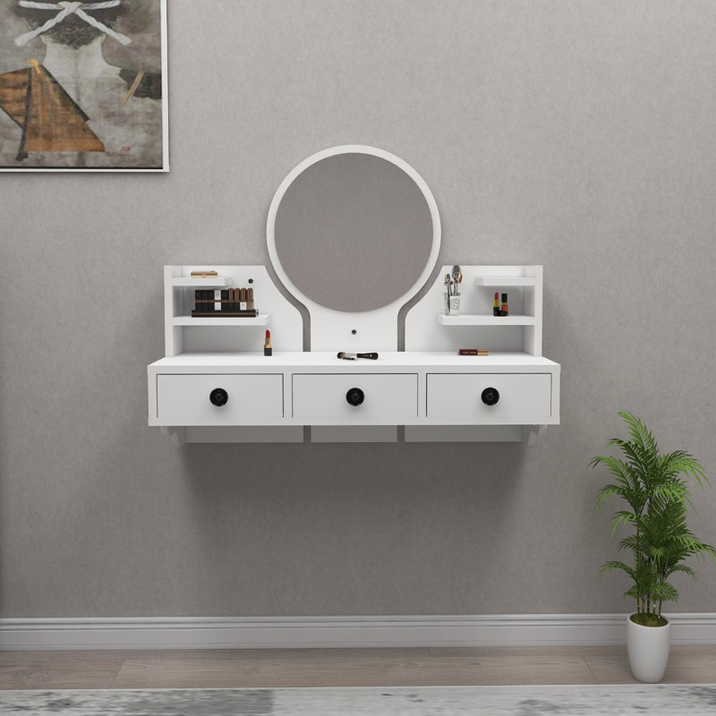 Dressing Table with Mirror Aanika, White