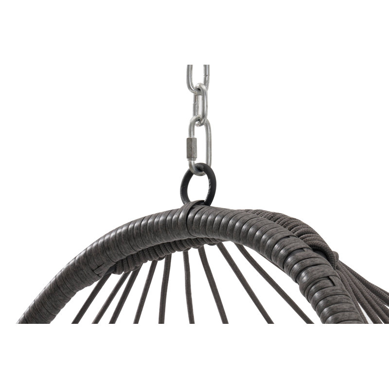 Balancelle d'extérieur en rotin, 28.72", Gris foncé / Gris