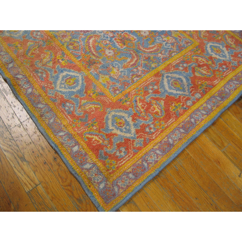 Antique Cotton Blue Hand Knotted Pile Rug