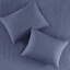 Courtepointe 3 pièces très grand / très grand bleu marine - réversible avec base en microfibre et coton