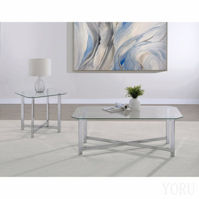Linda Chrome Glass Top Coffee Table