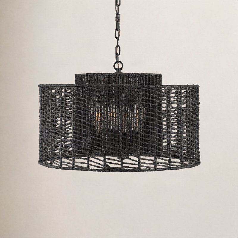 Catalonia Longino 4 - Light Drum Pendant, Black, Black