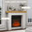 Modern Freestanding Fireplace Mantel, Natural Wood Grain Finish, Wide 51.2" Surround For Electric Fireplaces