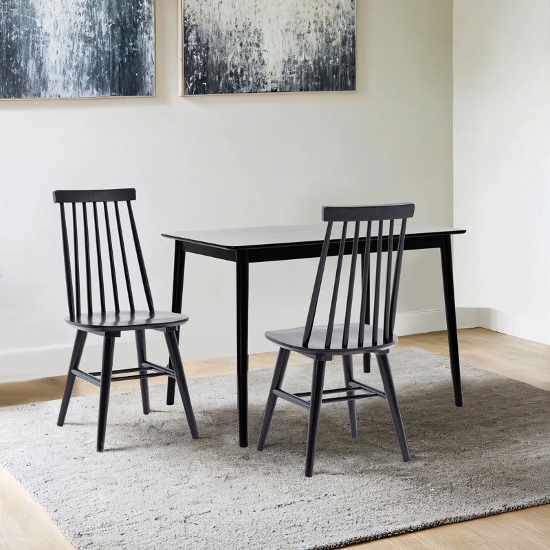 Charolett 27.6 L x 41.9 W Dining Set, White, 3 Pieces: Table, 2 Chairs