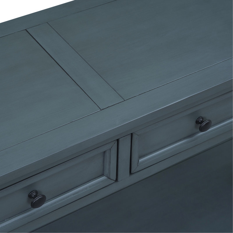 Console Table/Sofa Table With Storage Drawers And Bottom Shelf For Entryway Hallway, Navy