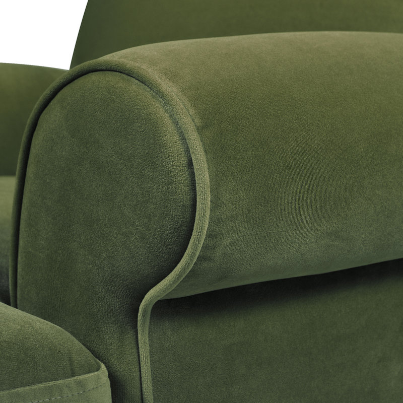 Harbor Upholstered Armchair, Olive Green Velvet