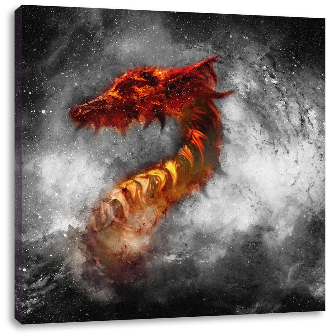 Leinwandbild Abstract Red Fire Dragon