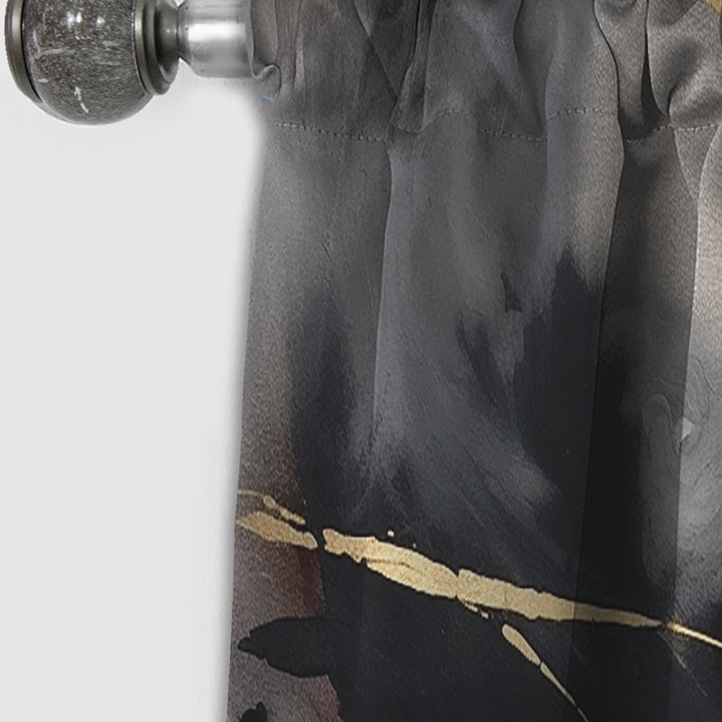Exploring The Depths Of Gold Marble II - Abstract Geometric Blackout Curtain - 1 Panels, 52" W x 108" L