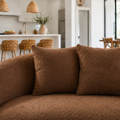101.3"Boucle Curved Half - Moon 5 - Seater Sofa, Modern Leisure Couch For Living Room Gatherings & Stylish Lounging