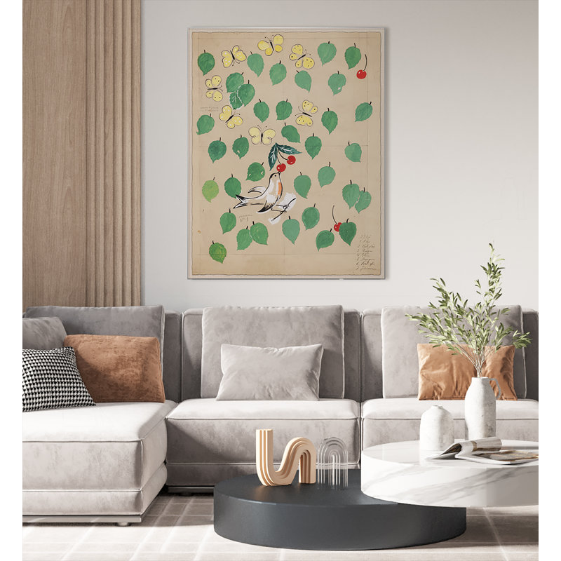 Cherries Print by Paule Marrot, Black Framed, 54" H x 43" W x 1.25" D