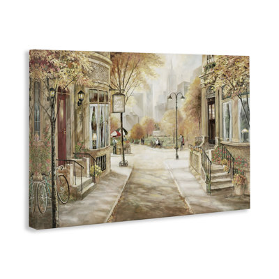  City Street Shopfronts Canvas Wall Art by Ruane Manning