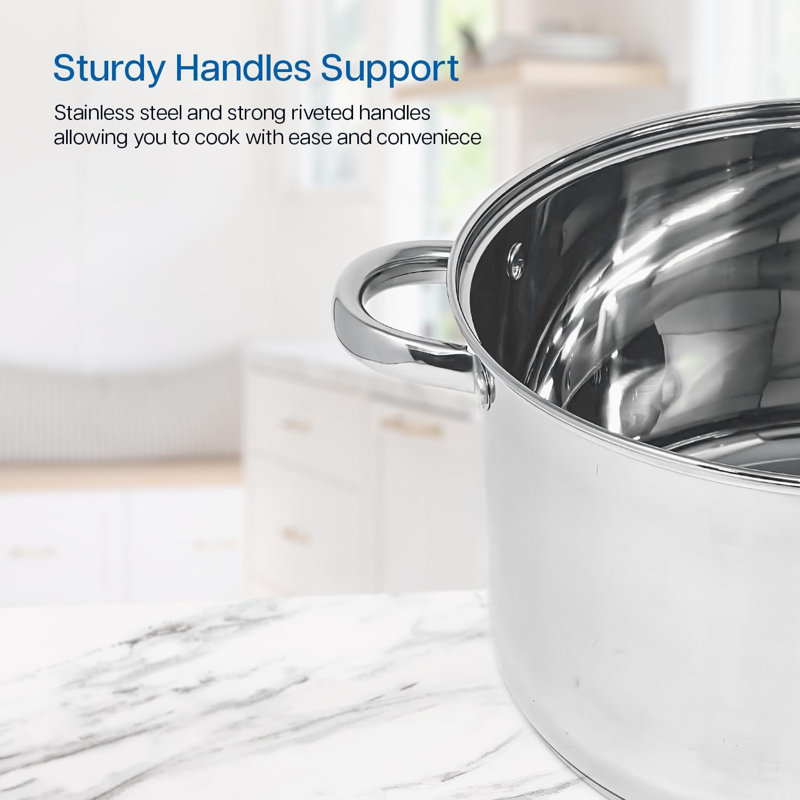 Besto Stainless Steel Stock Pot, 27.5 cm H x 27.5 cm W x 23.5 cm Diameter