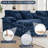 5 Piece U Shape Sectional Sofa Cloud Couch Double Chaise Sectional Couch with Console-685234338