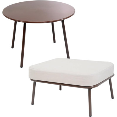 Metal Table And Ottoman Sets, Outdoor Apartment Balcony Furniture Sets