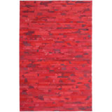 Area Cowhide Abstract Area Rug in Red