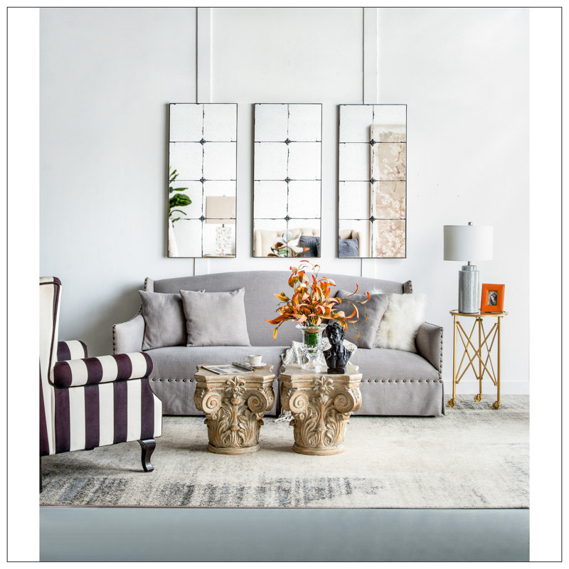 Traditional Decor Style Rectangle Antique Glass Wall Mirror, Wall Decor For For Bathroom Entryway Console Lean Against Wall