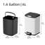 Poubelle de salle de bain 1,6 gallon, poubelle en acier inoxydable à fermeture en douceur avec ouverture carrée large et doublure intérieure amovible, pour la cuisine, la salle de bain, la chambre à coucher, le bureau à domicile (blanc)-128854861