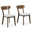 Deux chaises de salle à manger en bois massif de style Mid-Century modernes avec coussins rembourrés courbés et réglables, convenant à la cuisine, au salon, au coussin gris noyer, aux sièges, aux coussins