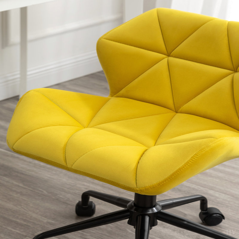 Chaise de bureau pivotante et capitonnée, Yellow