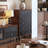 Black&Walnut Solid Wood Accent Cabinet