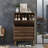 12 Pair Flip Down Shoe Storage Cabinet with Adjustable Shelves