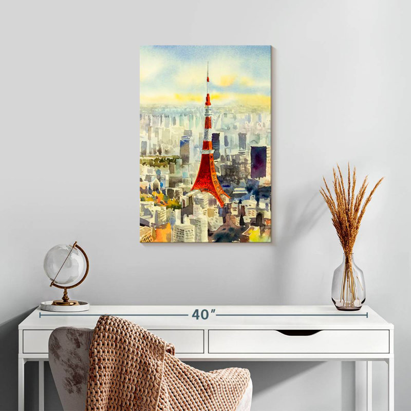 Japan's Famous Tokyo Tower, 24" H x 16" W