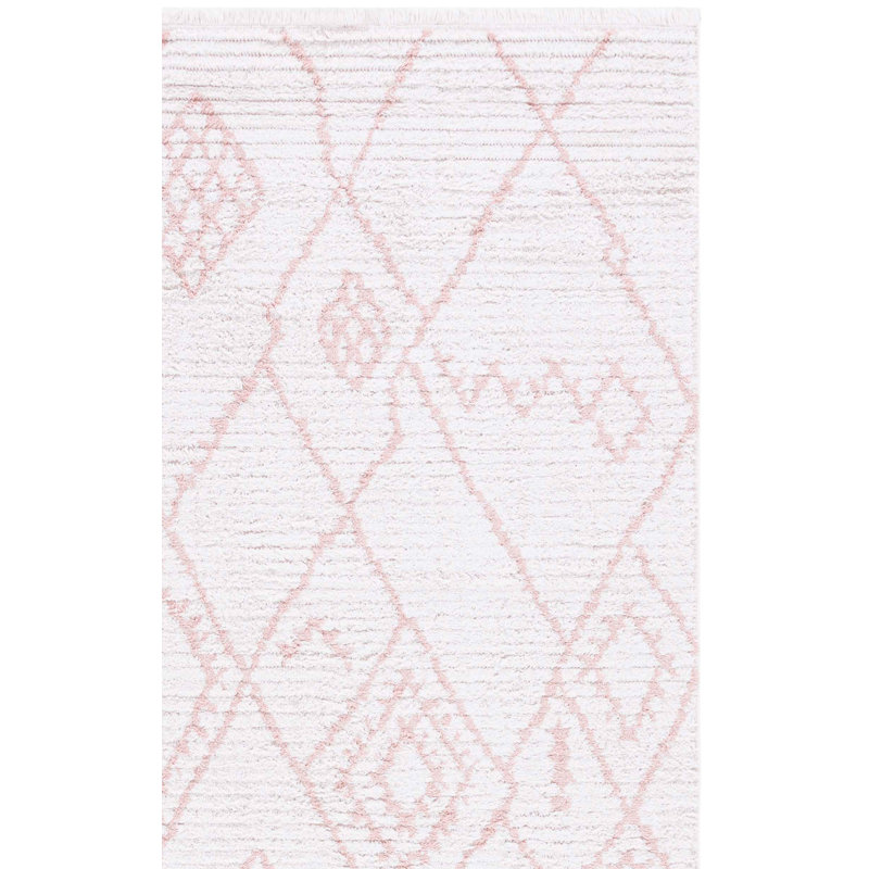 Tapis ivoire / rose Belniak, Tapis de couloir 2 pi x 9 pi