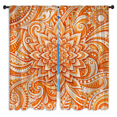 Rideaux orange obscurcissant Mandala