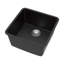Évier de bar en quartz - Évier de bar encastrable en composite de granit noir 17,3 po x 17,3 po x 8,3 po