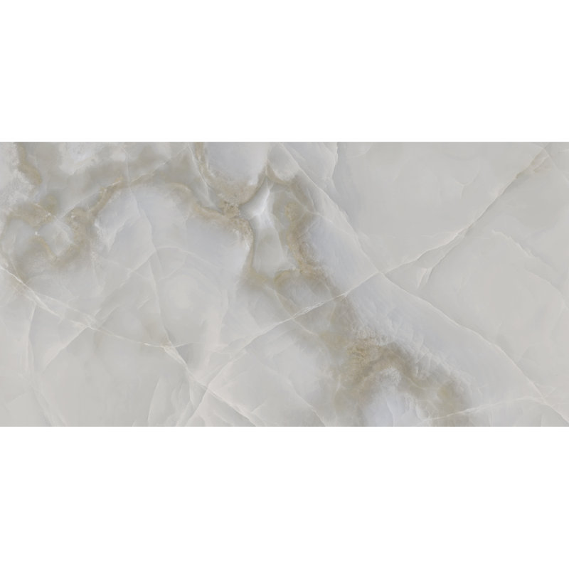 Carreau de porcelaine et de plancher 24 po x 48 po American Onyx, Ivoire ivoire