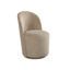 Chaise de salle à manger / d'appoint pivotante en tissu ivoire Kendall