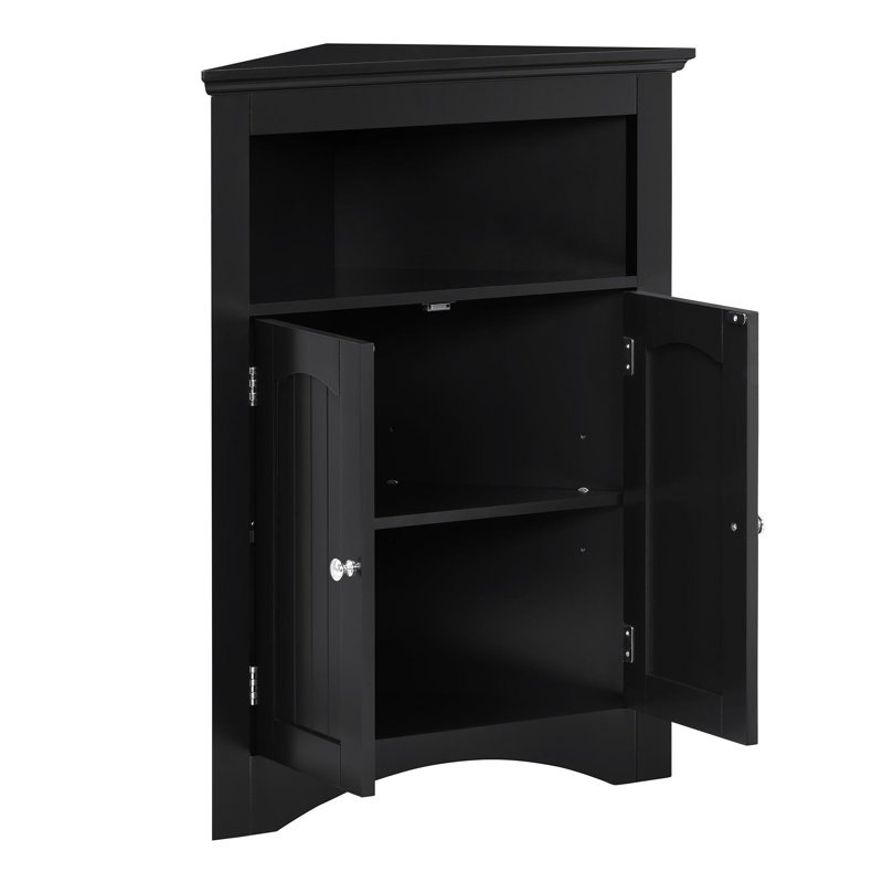 Armoire de coin de salle de bain avec portes et tablettes, cuisine, salon, armoire de rangement autoportante pour salle de bain