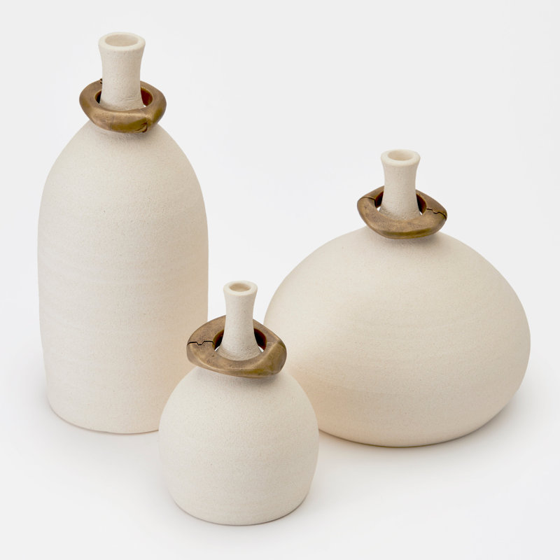 Mona Vessels Set, Raw Blanc