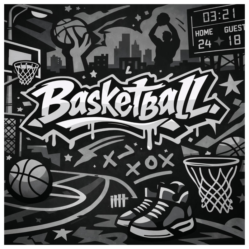 Housses de couette Basketball Graffiti Art, Très grand lit