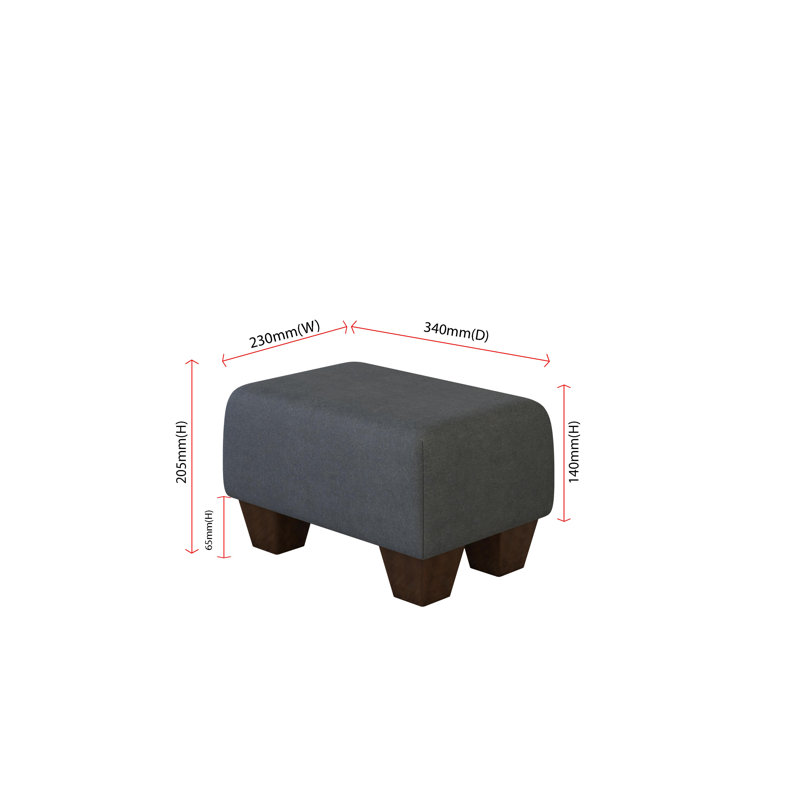 Manufactured Wood Accent Stool, Poz, Mahogany Wood, Steel Grey