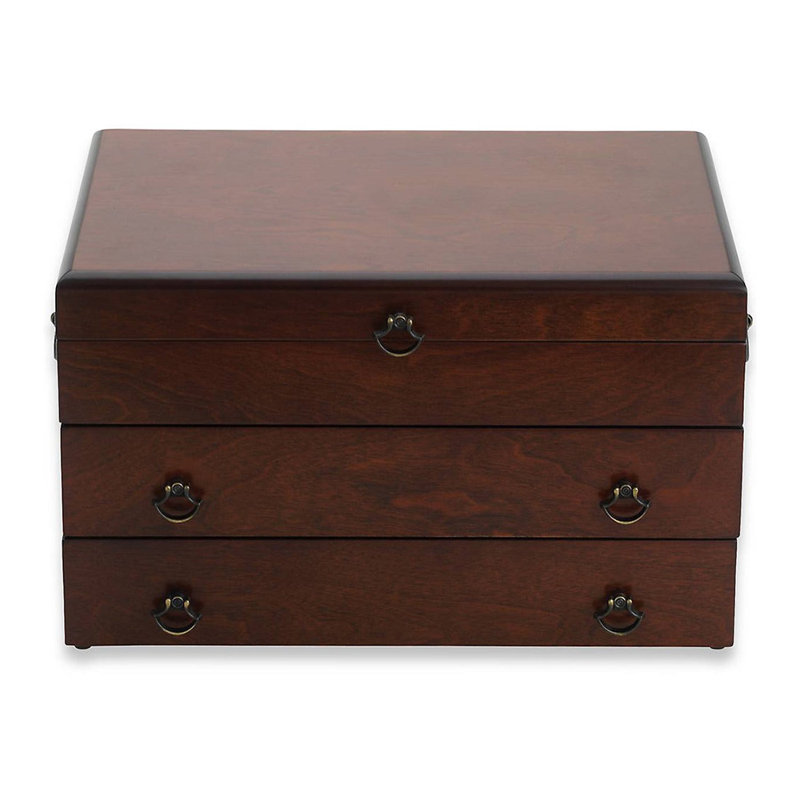 Bristol Grande Mahogany Silverware Chest with Brown Lining