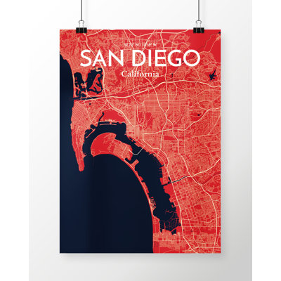 San Diego City Map Wall Art