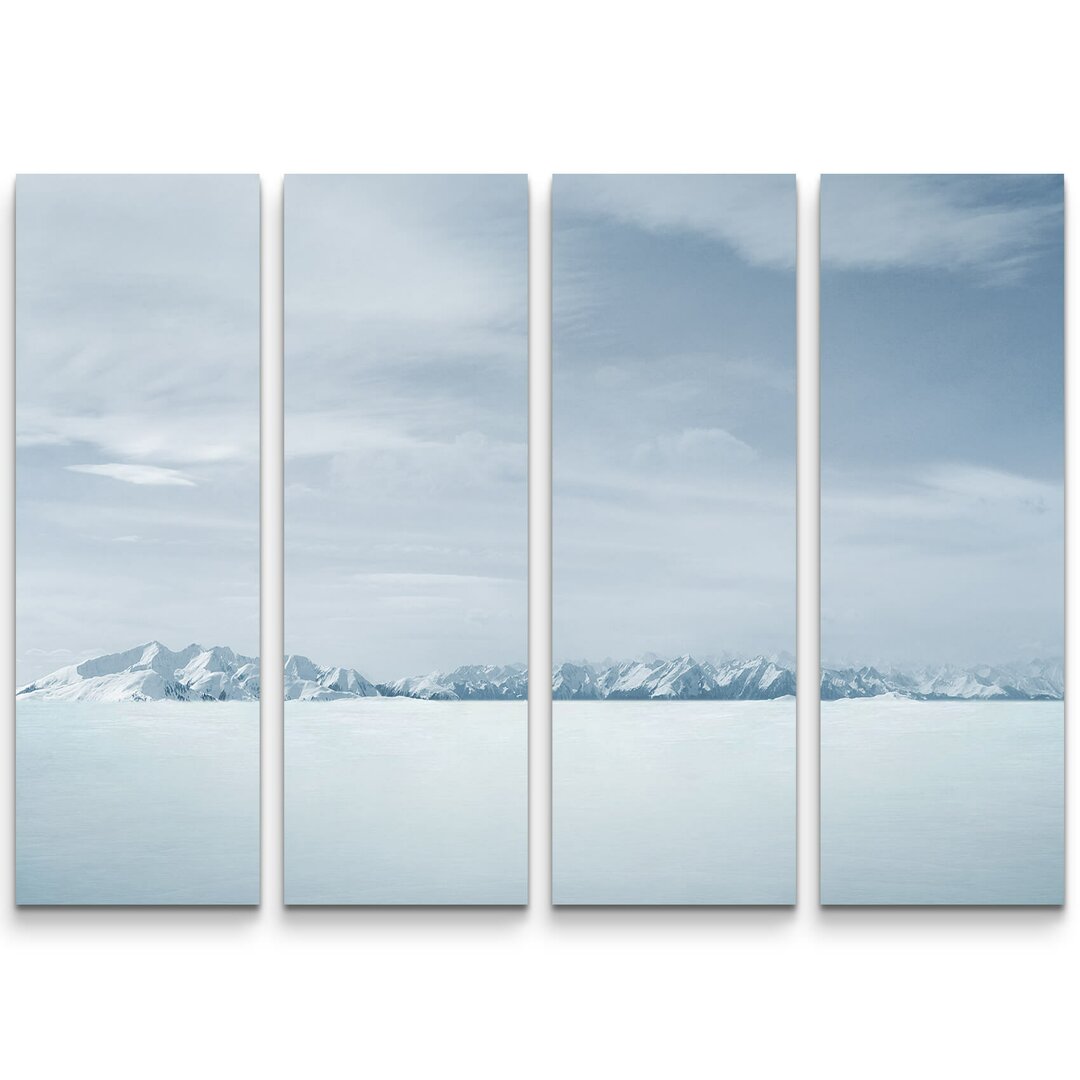 4-tlg.Â Leinwandbilder-SetÂ Graue Winterlandschaft