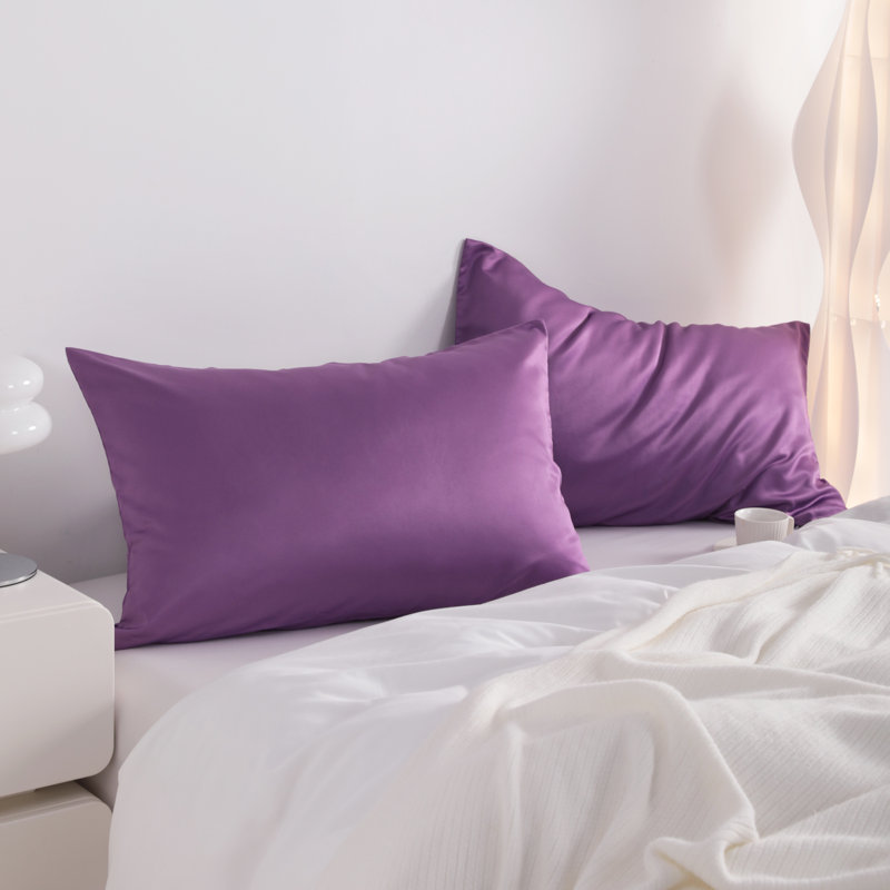 Taies d'oreiller en satin, taies d'oreiller à fermeture à glissière pour cheveux et peau - NTBAY, Très grand, Mauve