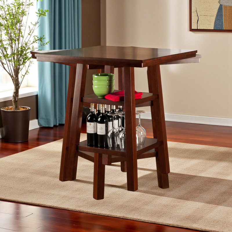 Bublitz Walnut High Table with Shelves